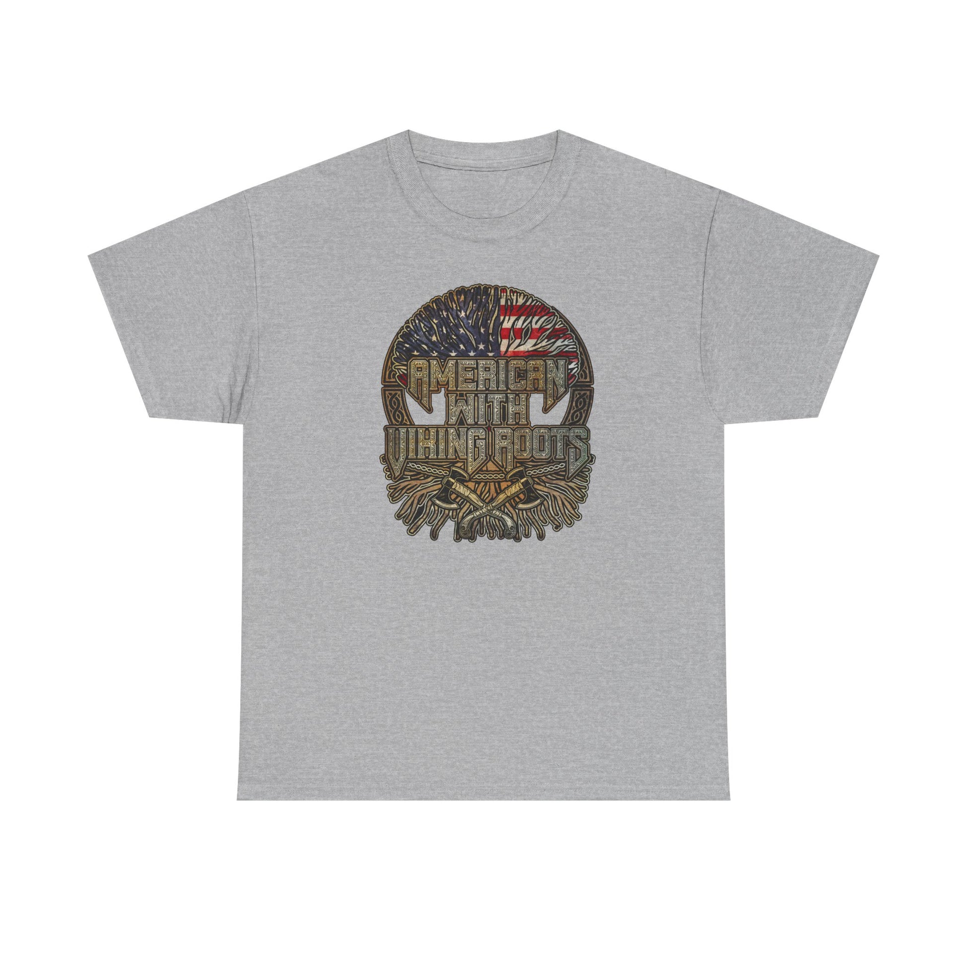 American Roots Viking Patriotic Tee - Father's Day Gift Heavy Cotton T-Shirt