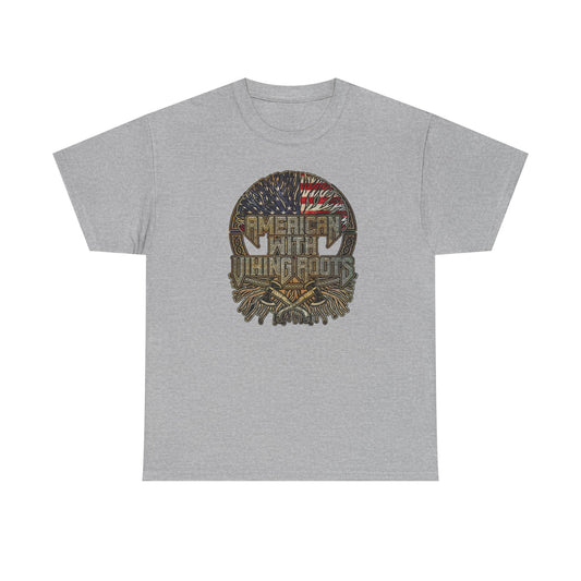 American Roots Viking Patriotic Tee - Father's Day Gift Heavy Cotton T-Shirt