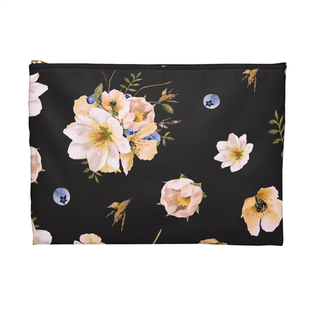 Floral black Accessory Pouch Floral Black Maker up Bag, perfect for makeup and essentials storage, stylish and functional.