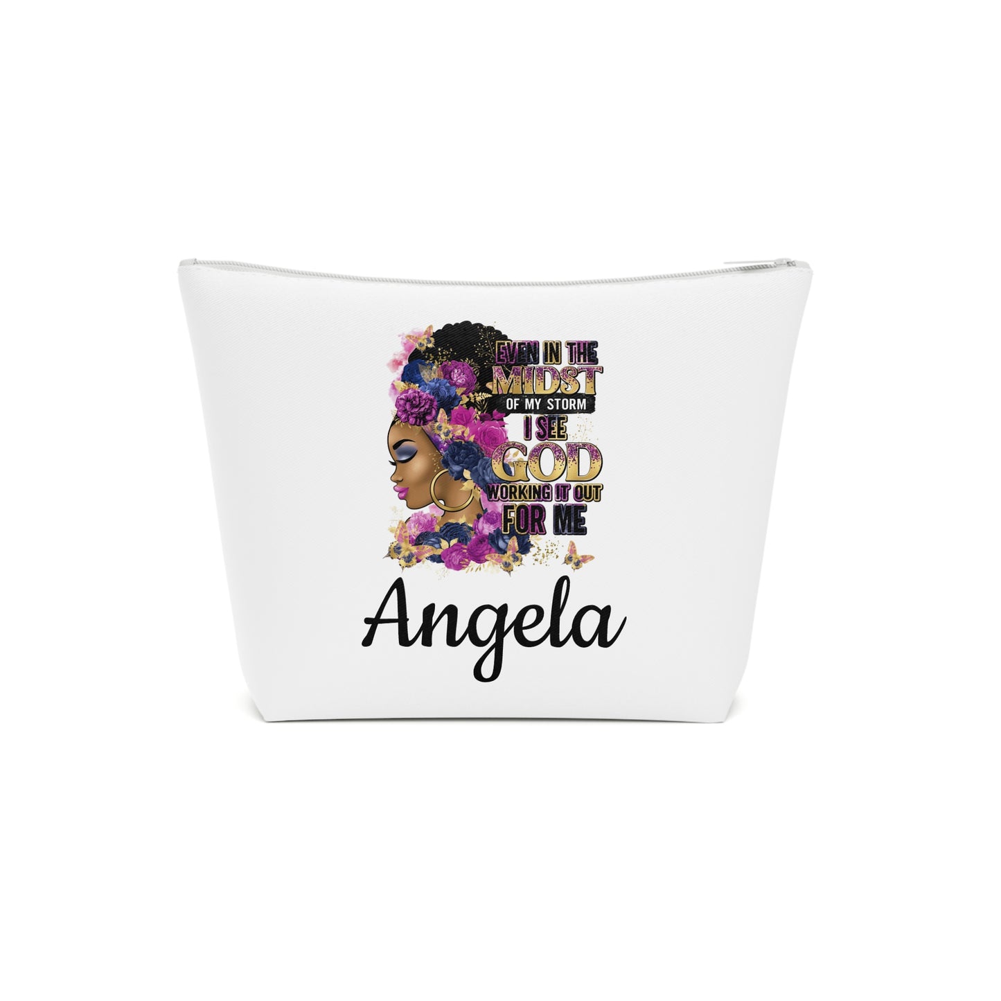 Cosmetic Bag - Personalized 'In the Midst of the Storm I See God is working it out for Me' Makeup Bag
