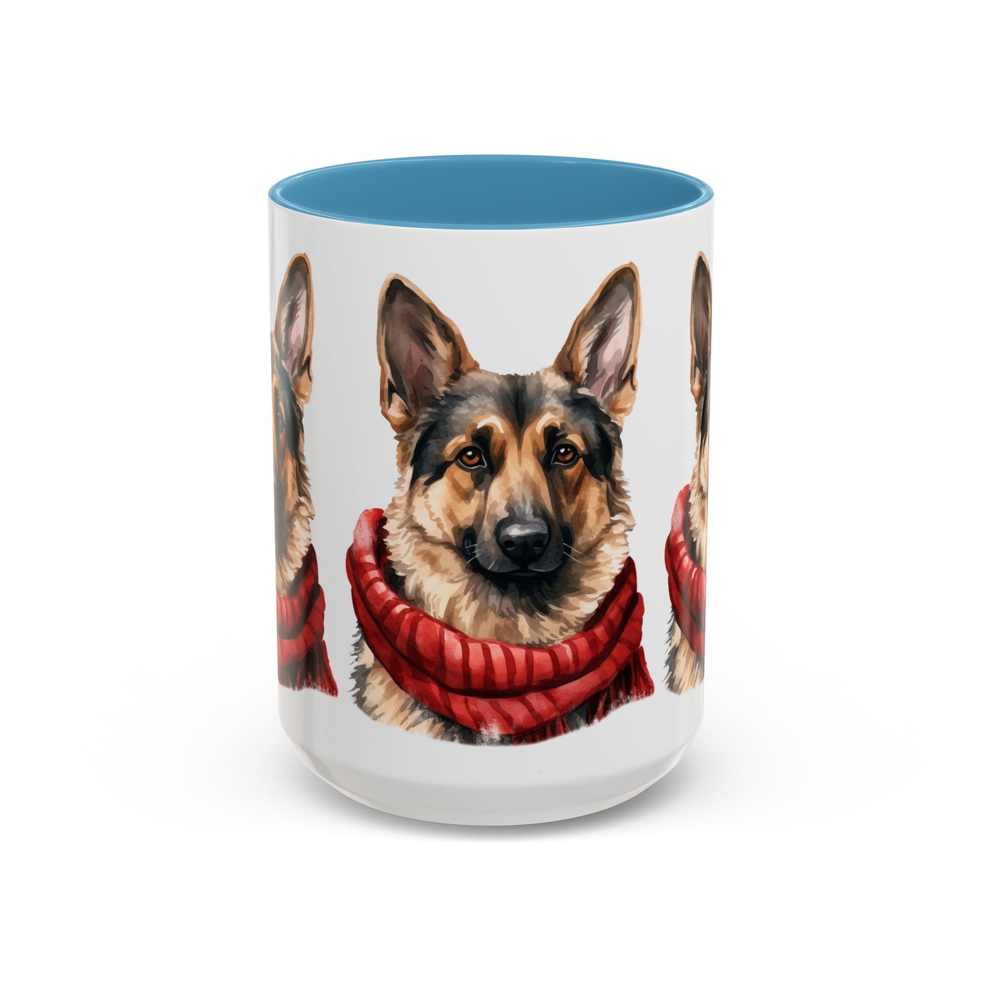 German Shepherd in Red Scarf Accent Coffee Mug | 11oz 15oz