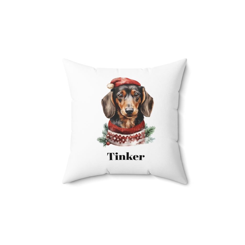 Dachshund  Dog Holiday Pillow, Personalization Available, Dog Lover Gift
