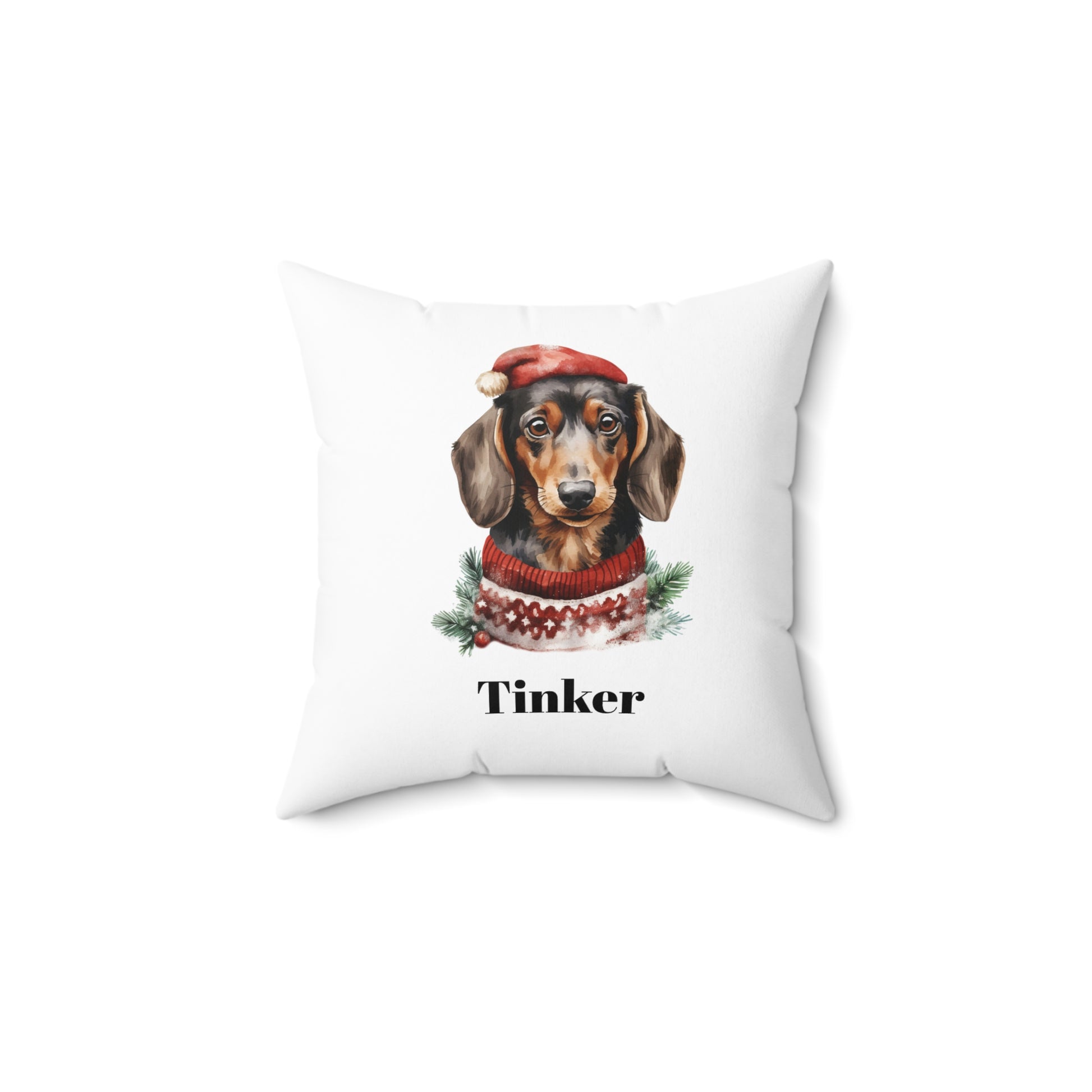 Dachshund  Dog Holiday Pillow, Personalization Available, Dog Lover Gift