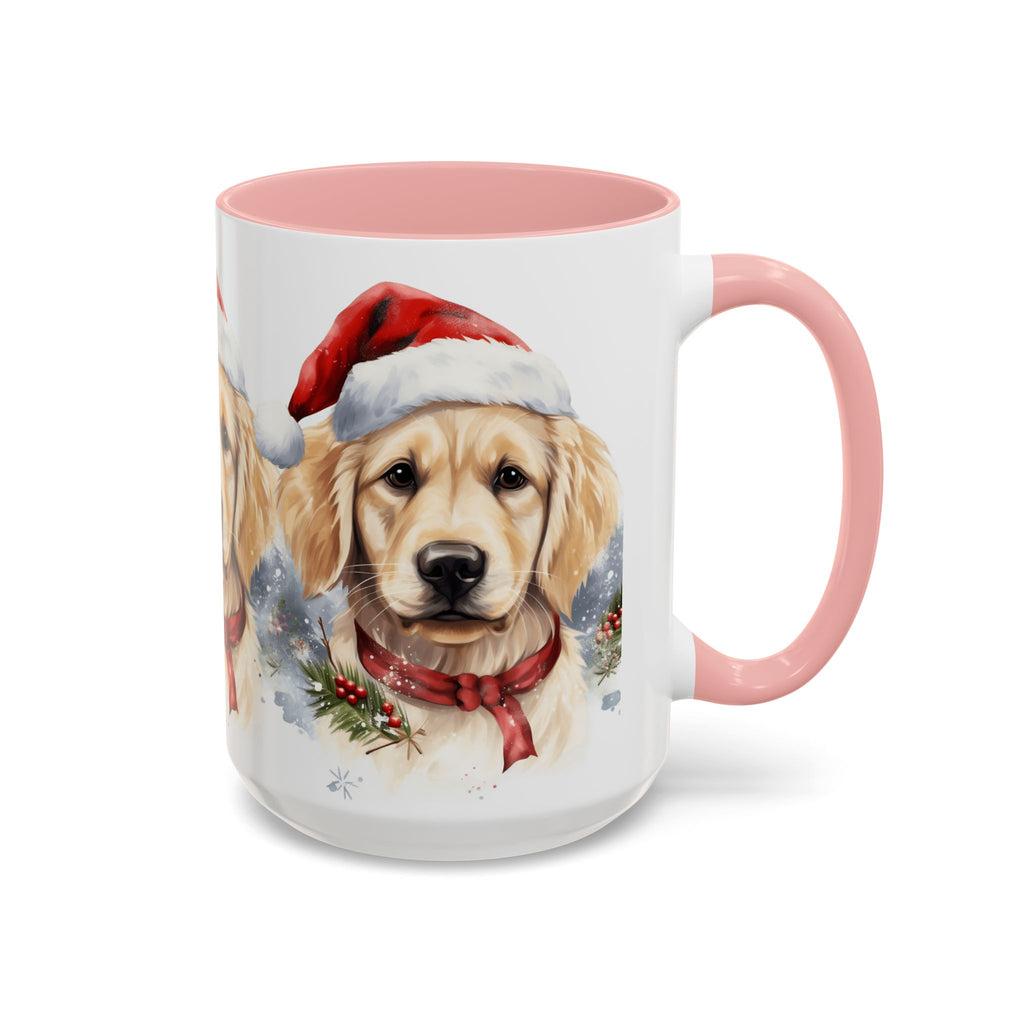 Golden Retriever Christmas Mug — Festive Santa Dog Accent Coffee Cup (11/15oz)