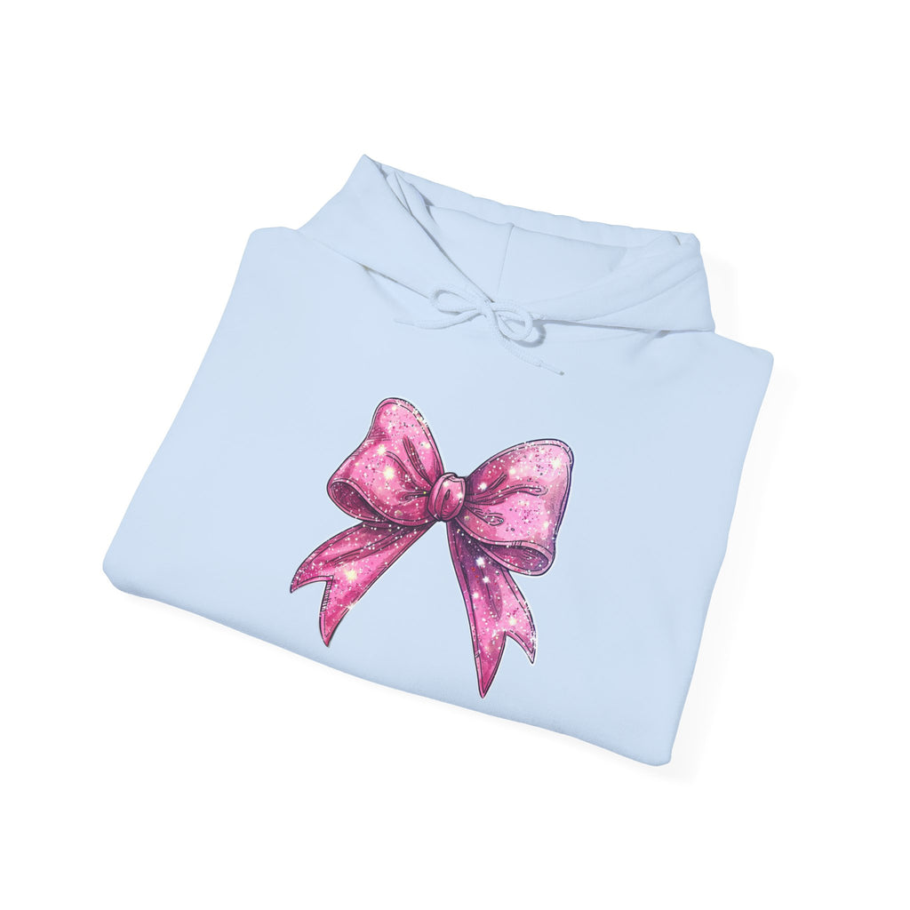 Chic Pink Bow Hoodie - Cozy Fashion, Inspirational Gift, Everyday Wear, Holiday Sweatshirt, Cute Casual Apparel