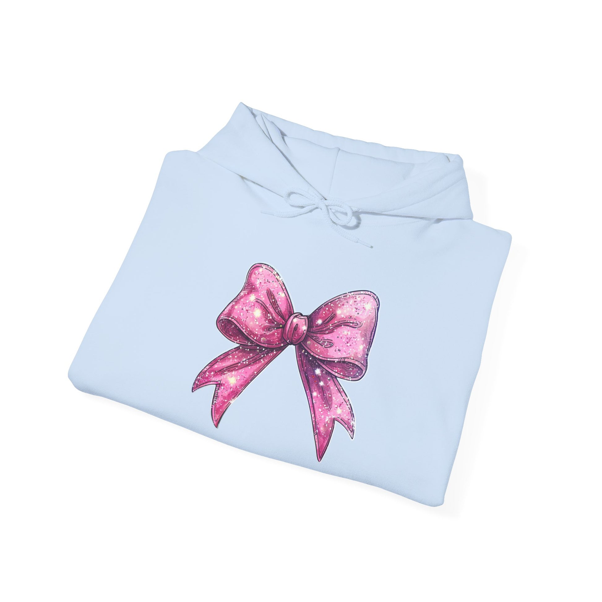Chic Pink Bow Hoodie - Cozy Fashion, Inspirational Gift, Everyday Wear, Holiday Sweatshirt, Cute Casual Apparel