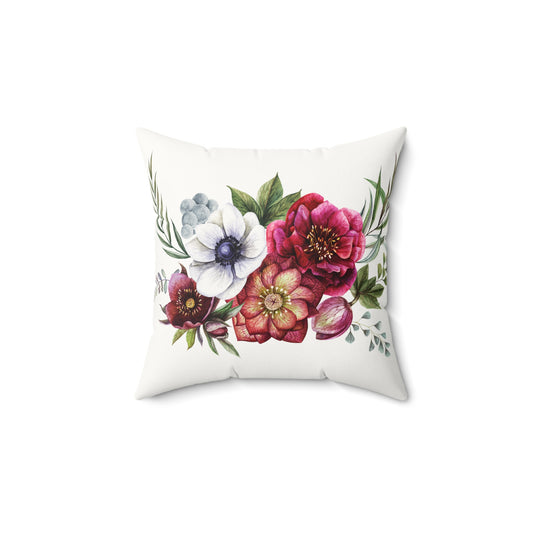 Decorative Faux Suede White Pillow