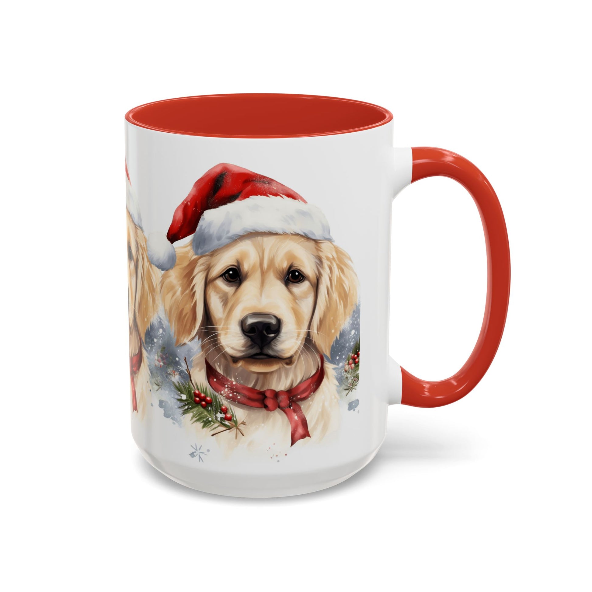 Golden Retriever Christmas Mug — Festive Santa Dog Accent Coffee Cup (11/15oz)