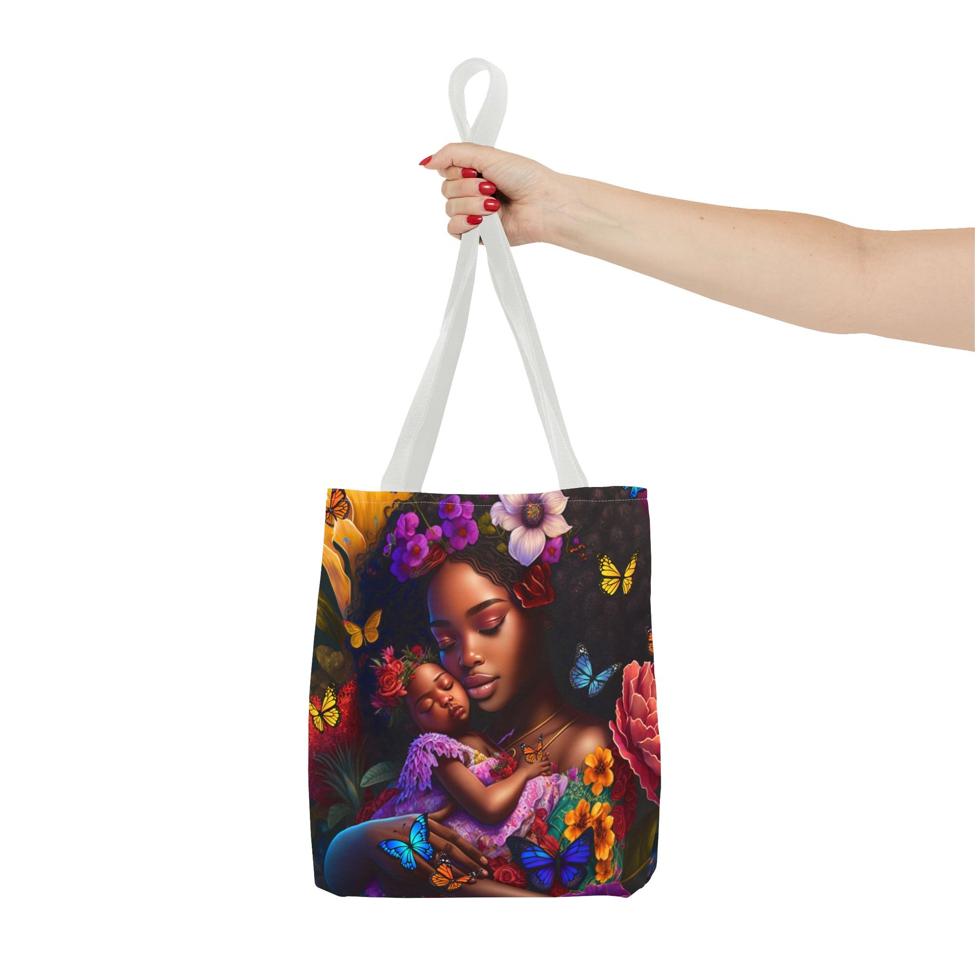 African American Mom with Baby Tote Bag