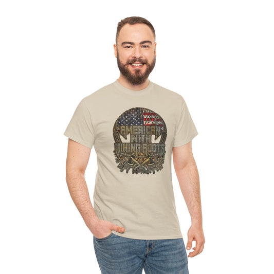 American Roots Viking Patriotic Tee - Father's Day Gift Heavy Cotton T-Shirt