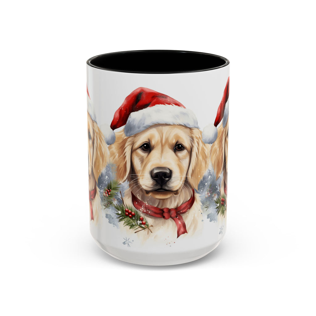 Golden Retriever Christmas Mug — Festive Santa Dog Accent Coffee Cup (11/15oz)