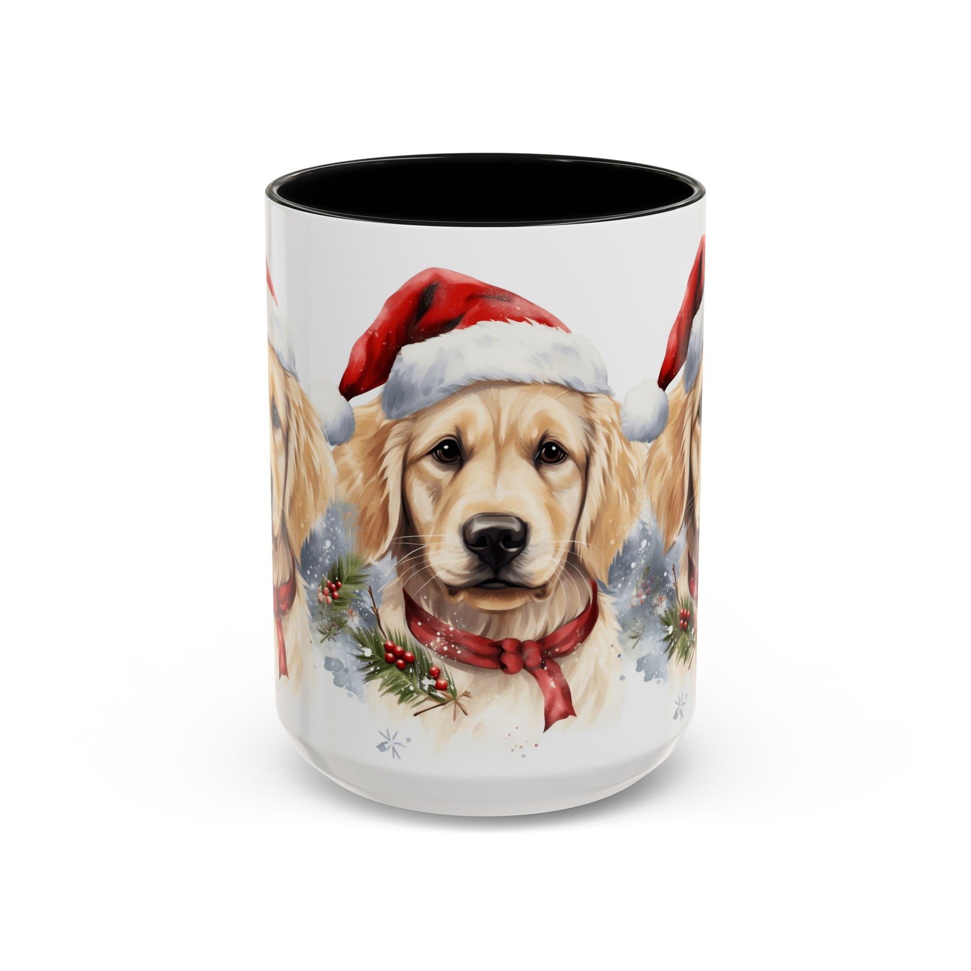 Golden Retriever Christmas Mug — Festive Santa Dog Accent Coffee Cup (11/15oz)