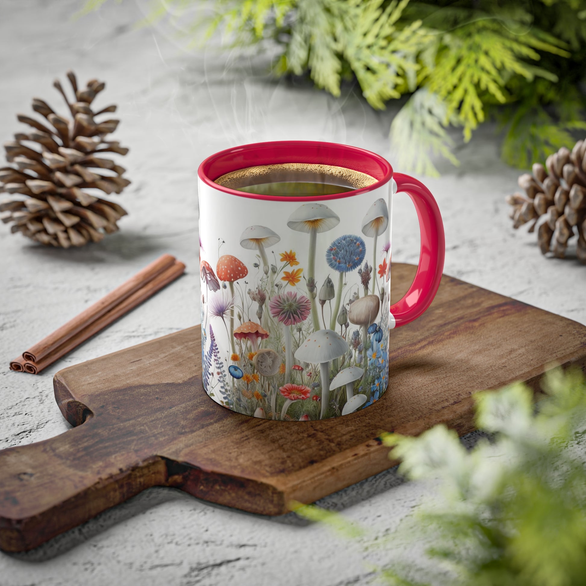 Wild Mushroom Colorful Mugs, 11oz