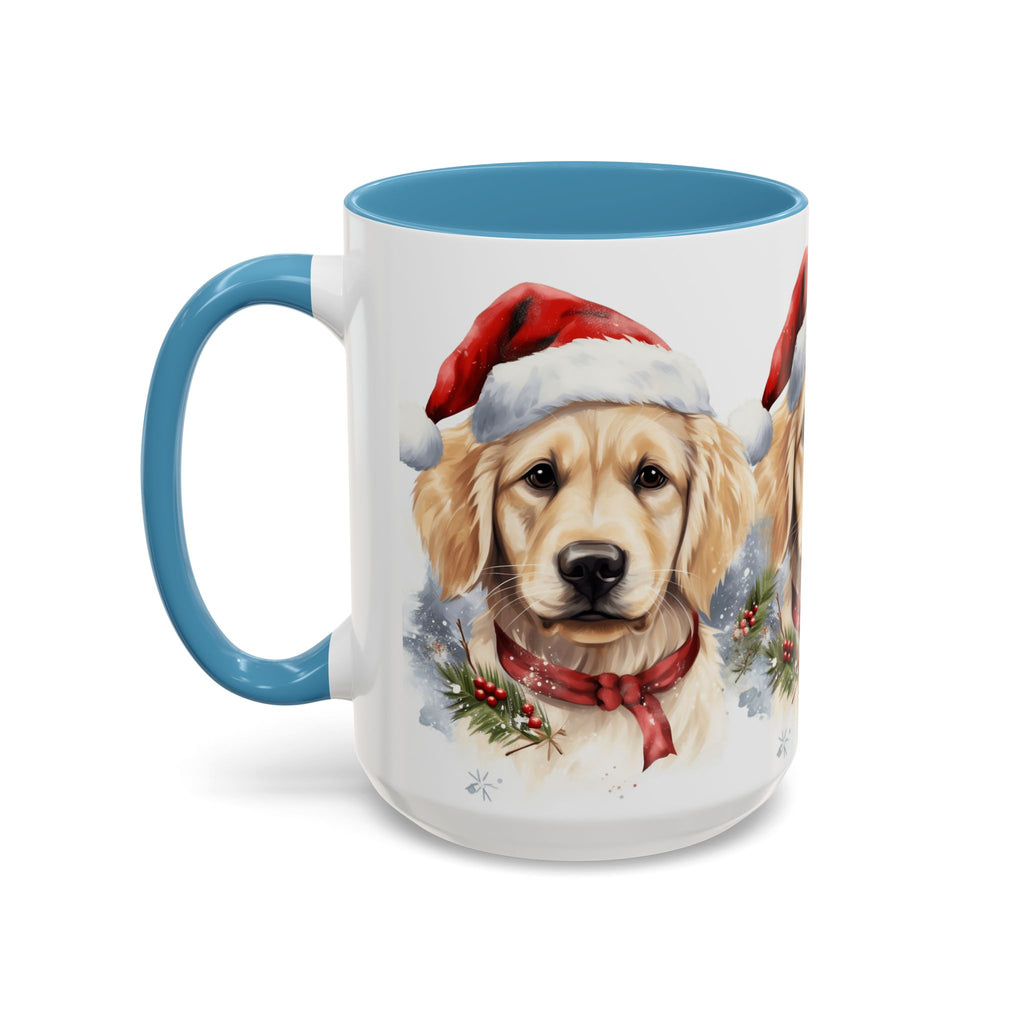Golden Retriever Christmas Mug — Festive Santa Dog Accent Coffee Cup (11/15oz)