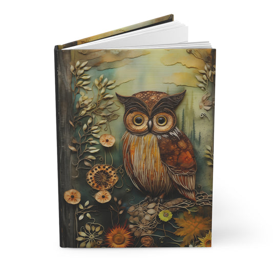 Steampunk Owl Hardcover Journal Matte