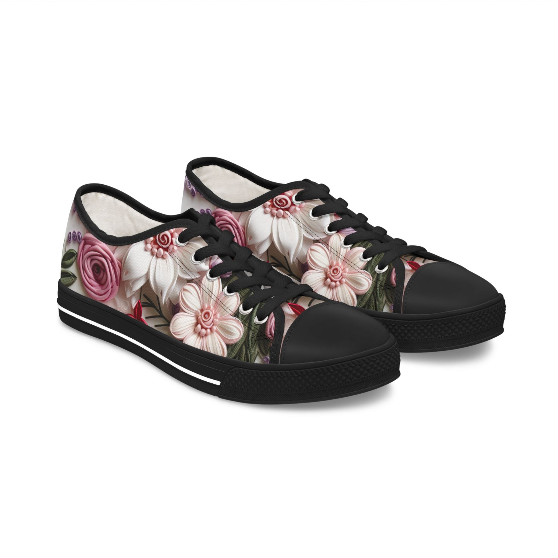 Floral Pattern Women's Low Top Sneakers Casual Footwear