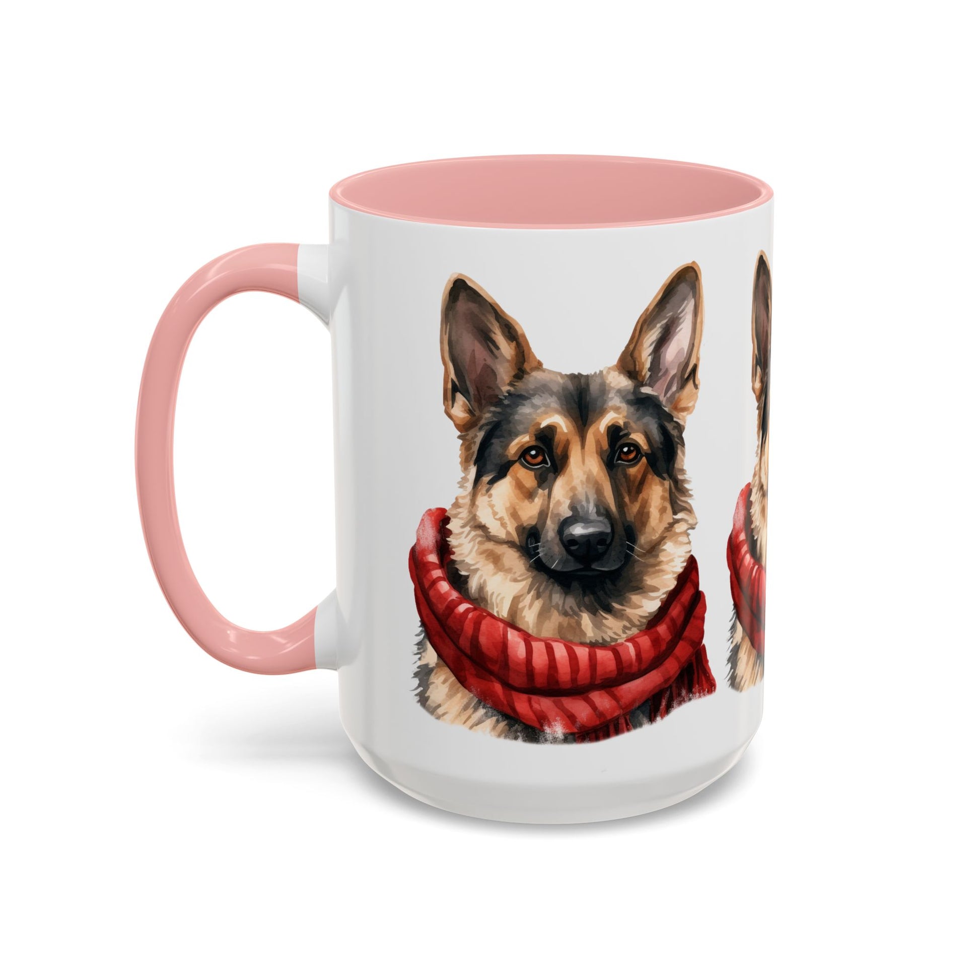 German Shepherd in Red Scarf Accent Coffee Mug | 11oz 15oz