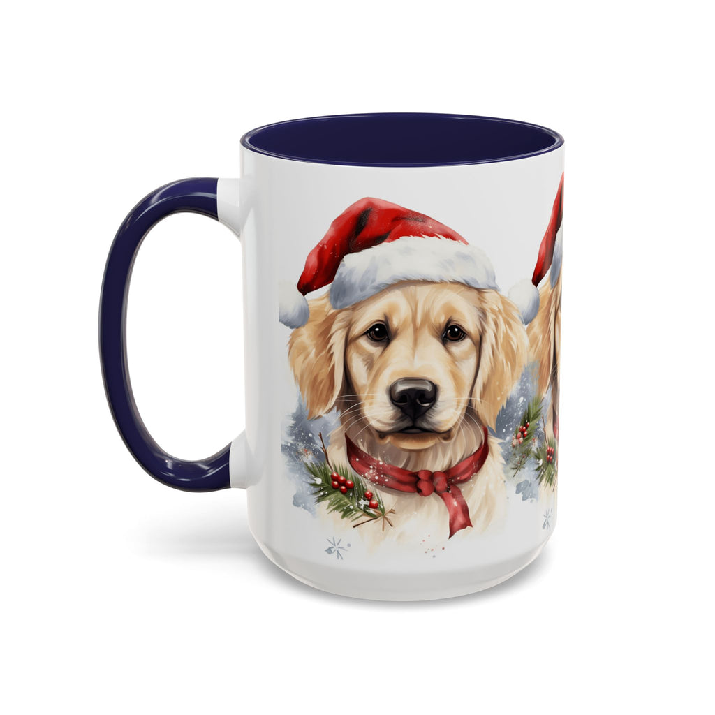 Golden Retriever Christmas Mug — Festive Santa Dog Accent Coffee Cup (11/15oz)