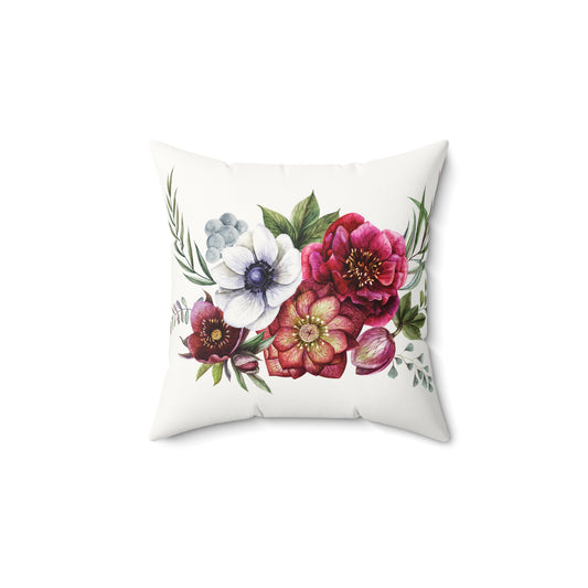 Decorative Faux Suede White Pillow