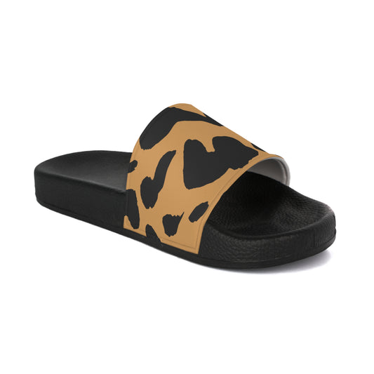 Trendy Leopard Print Slide Sandals, Relaxed Summer Footwear, Casual Slide Sandals for Men, Vacation Essentials, Poolside Wear