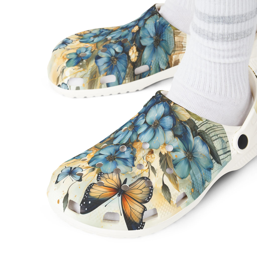 Floral Butterfly EVA Foam Clogs, Garden Party, Casual Slip-Ons