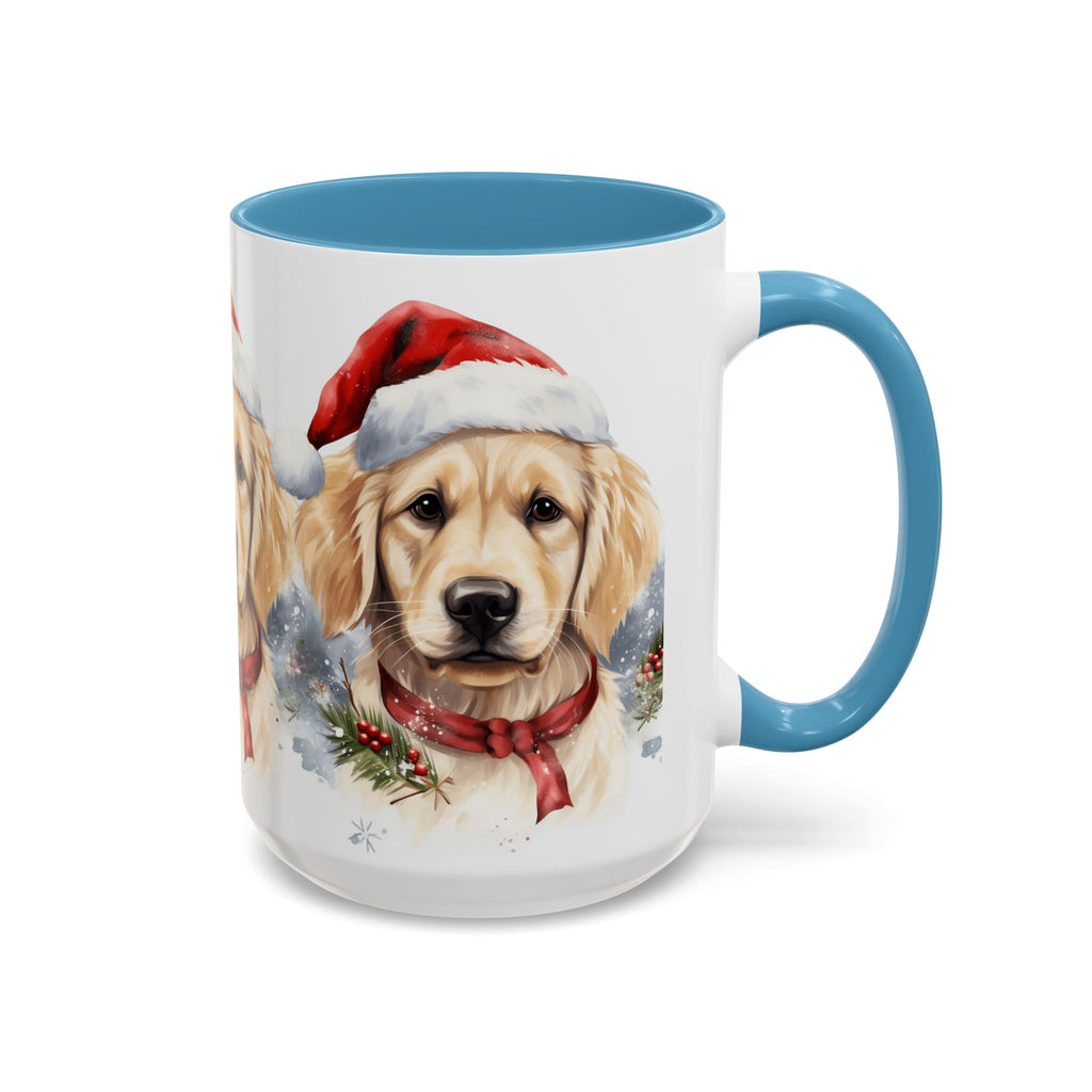 Golden Retriever Christmas Mug — Festive Santa Dog Accent Coffee Cup (11/15oz)