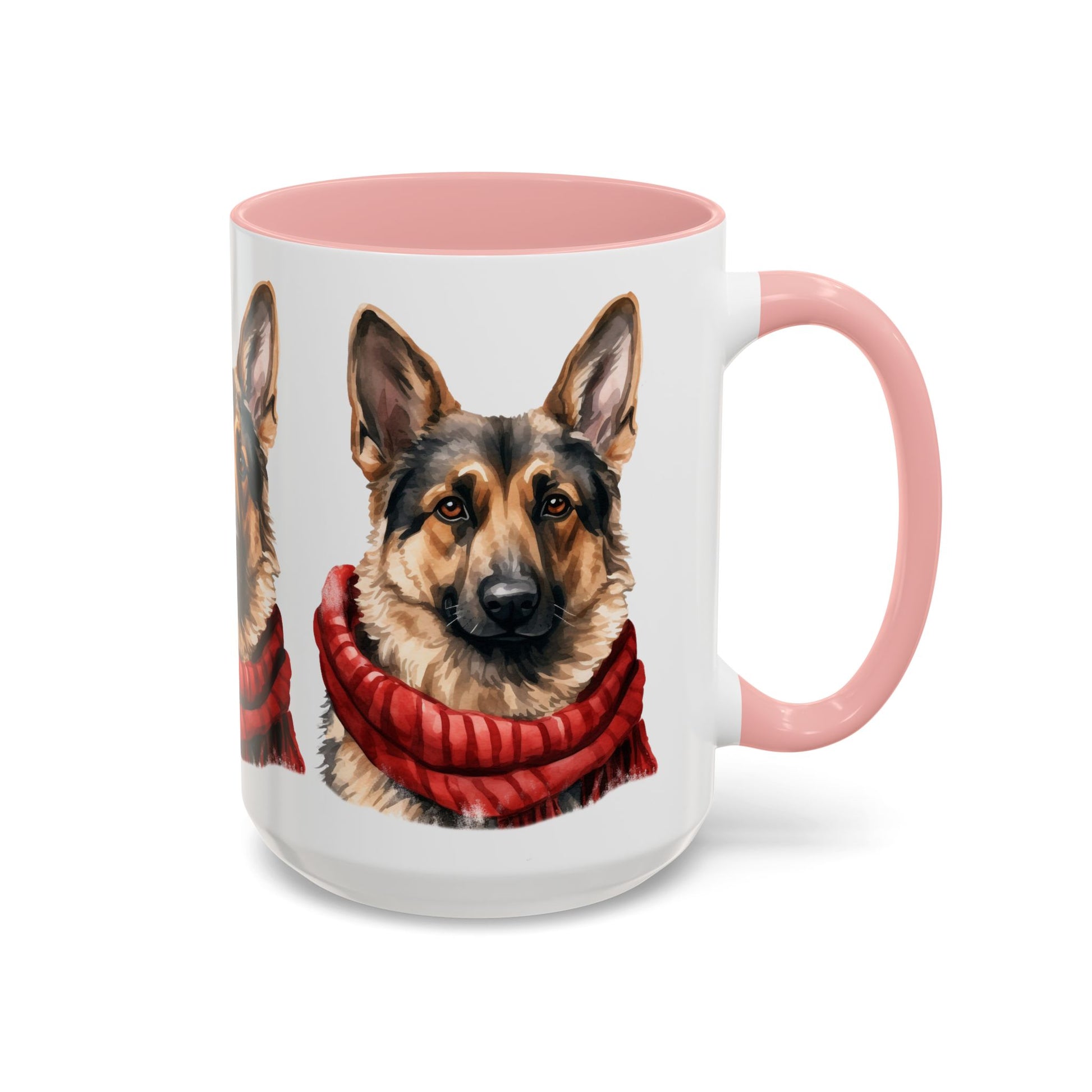 German Shepherd in Red Scarf Accent Coffee Mug | 11oz 15oz