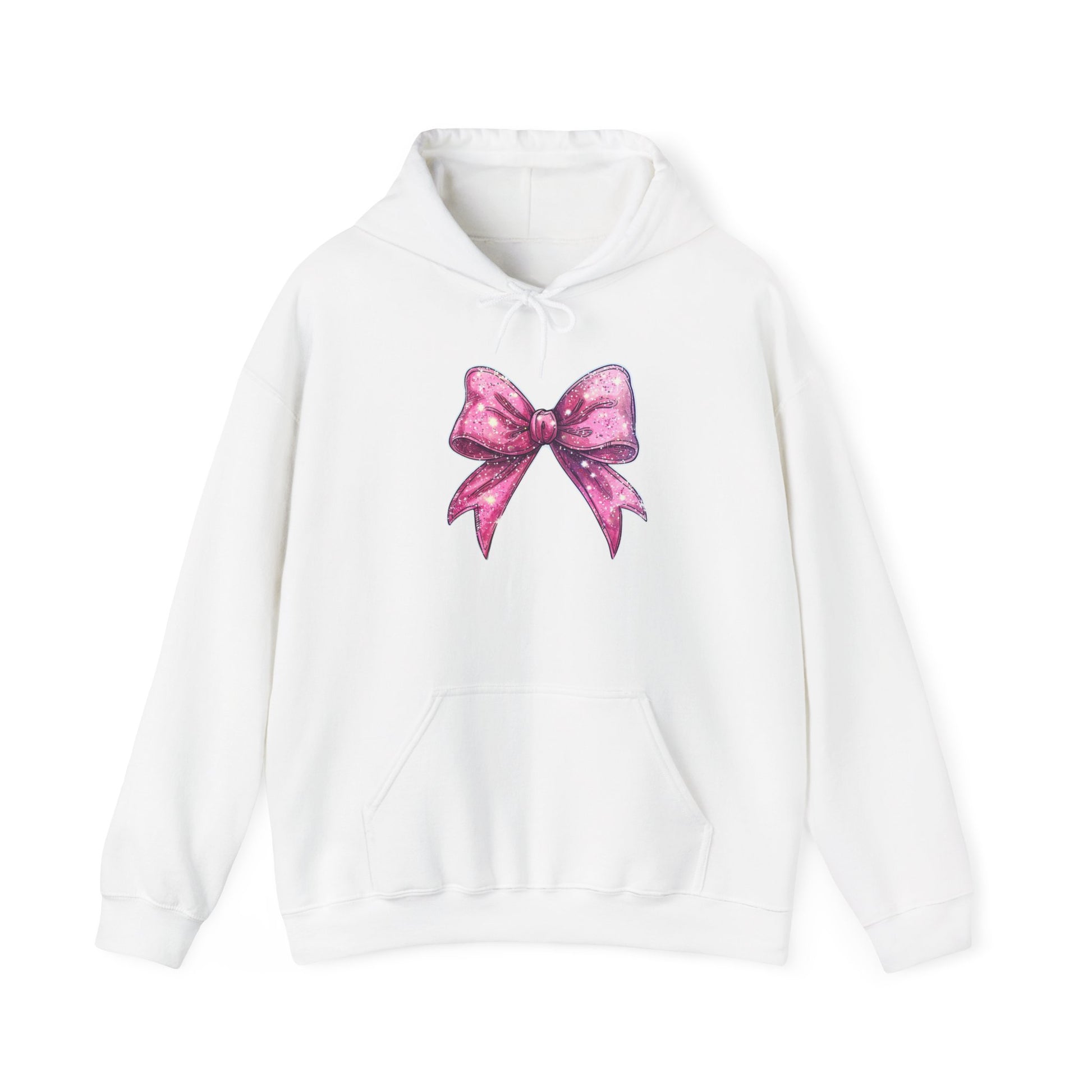 Chic Pink Bow Hoodie - Cozy Fashion, Inspirational Gift, Everyday Wear, Holiday Sweatshirt, Cute Casual Apparel