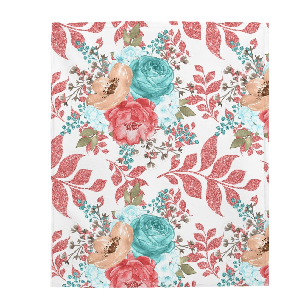 Decorative Blanket Springtime Flowers Velveteen Plush Blanket
