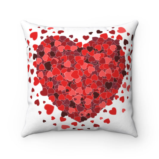 Decorative Pillow Scattered Hearts Spun Polyester Square Pillow