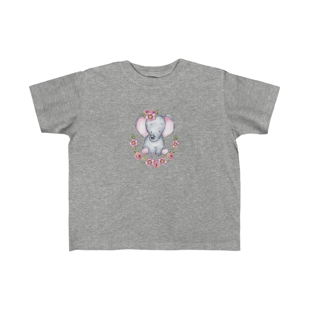 Toddler Tee Elephant with Flowers Toddler Tee