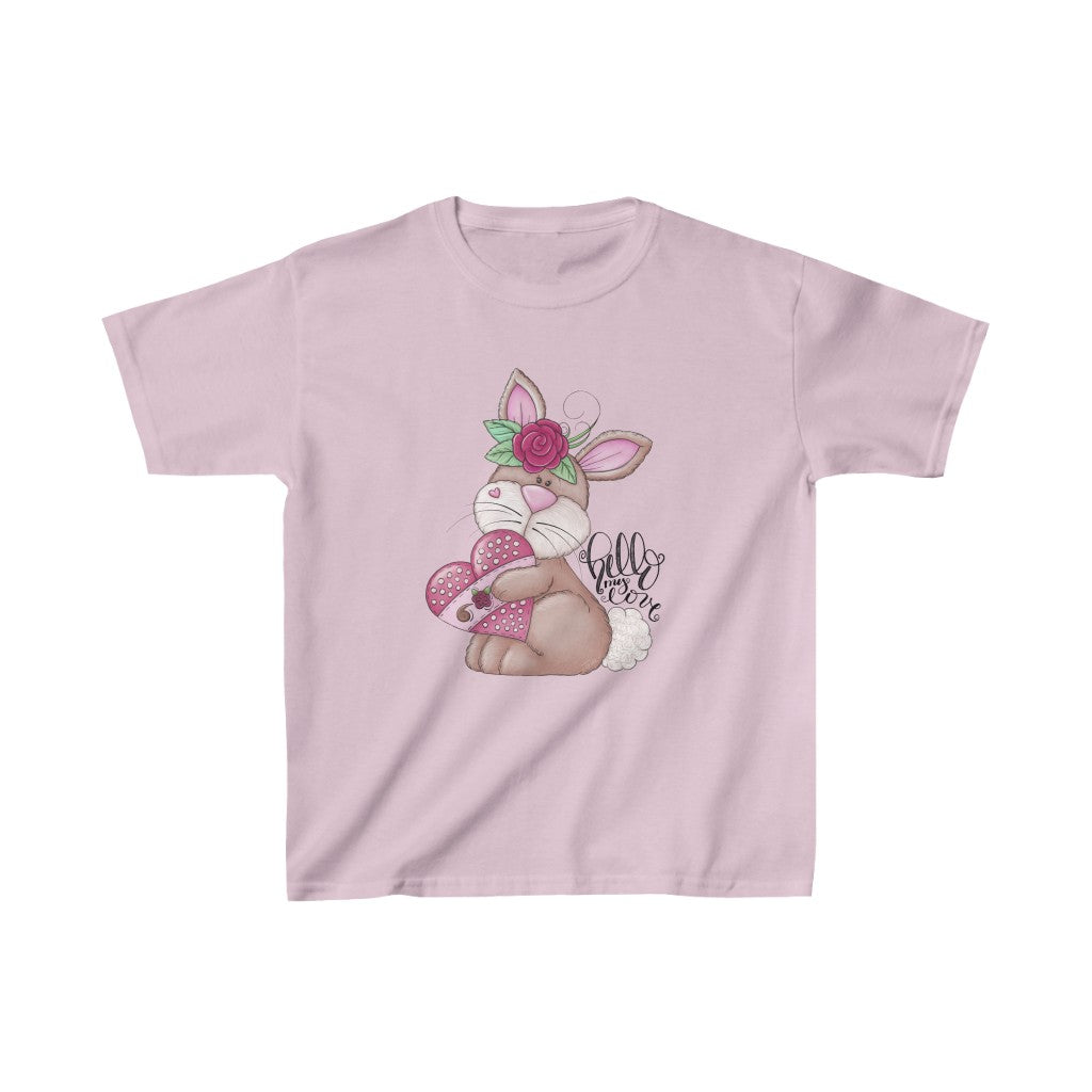 Girl's Cute Love Bunny Heavy Cotton Tee