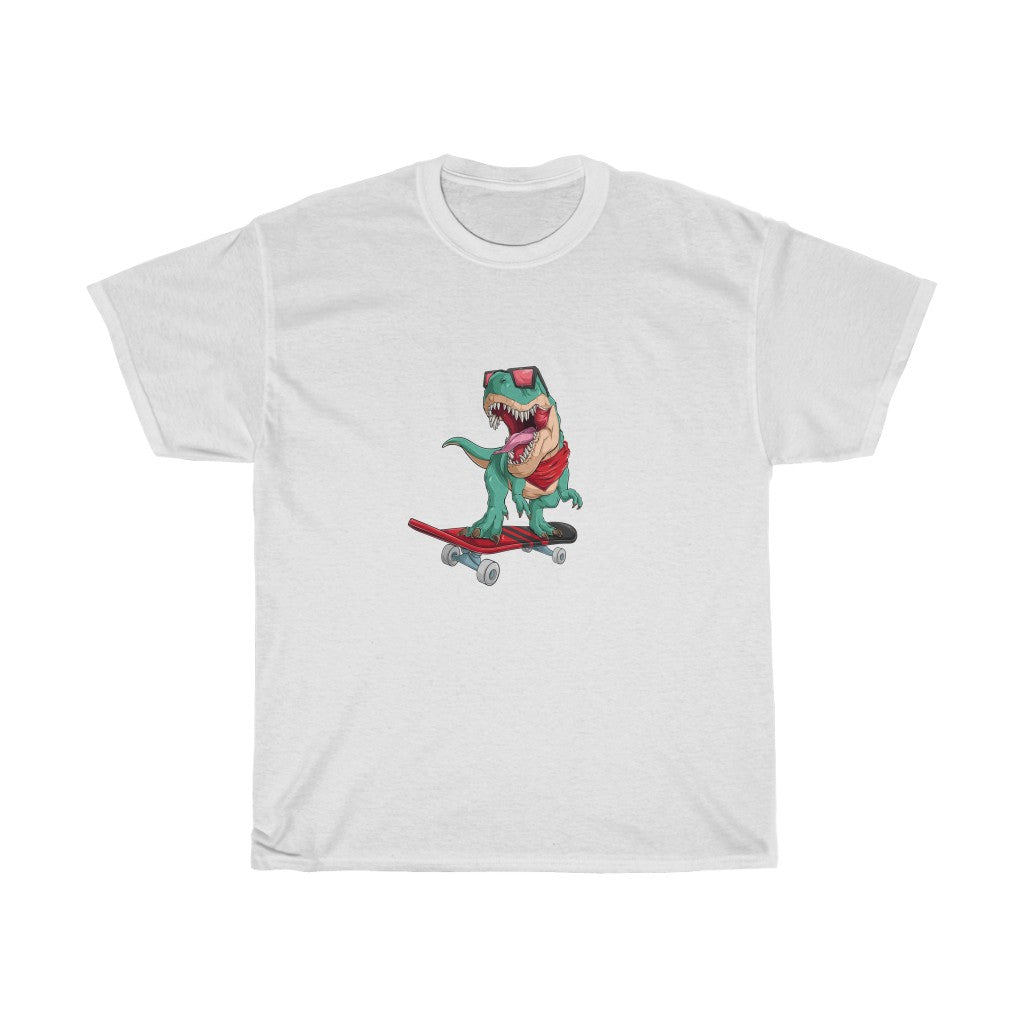 Men's Tee Cute Skating Dino Unisex Heavy Tee