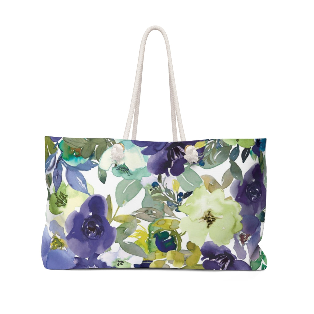 Overnight Bag Weekend Bag Hydrangea Flowers Artist's Shopping or Beach Bag