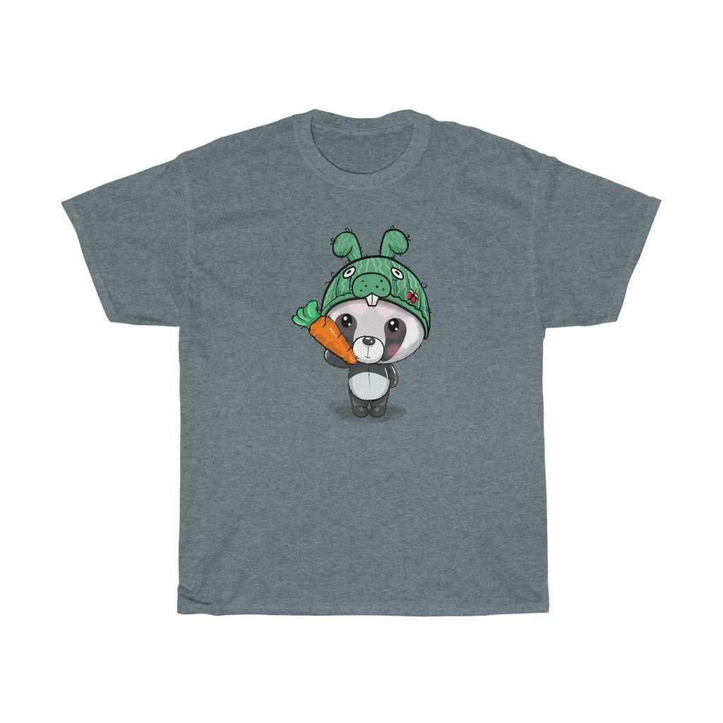 Youth Tee Cute Panda with Carrot Unisex Heavy Cotton Tee