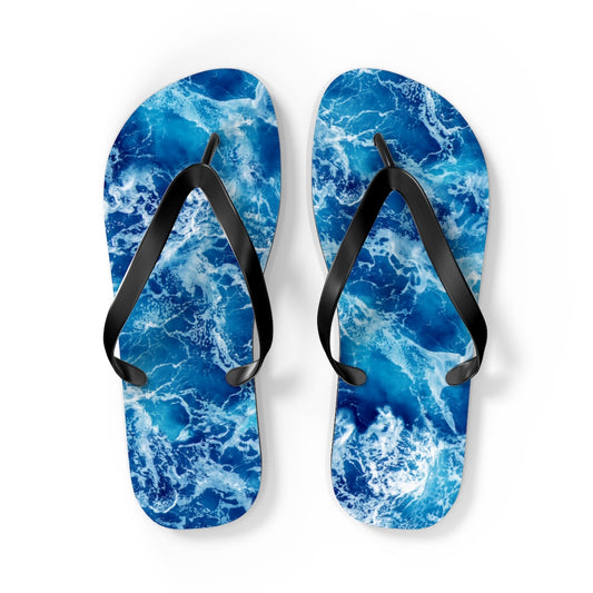 Women's Flip Flops Blue Ocean Waves Summer Flip Flops