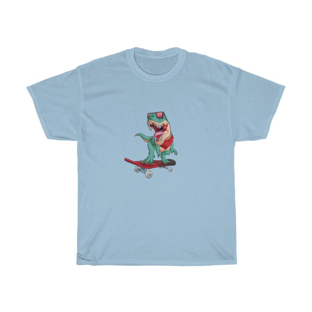 Men's Tee Cute Skating Dino Unisex Heavy Tee