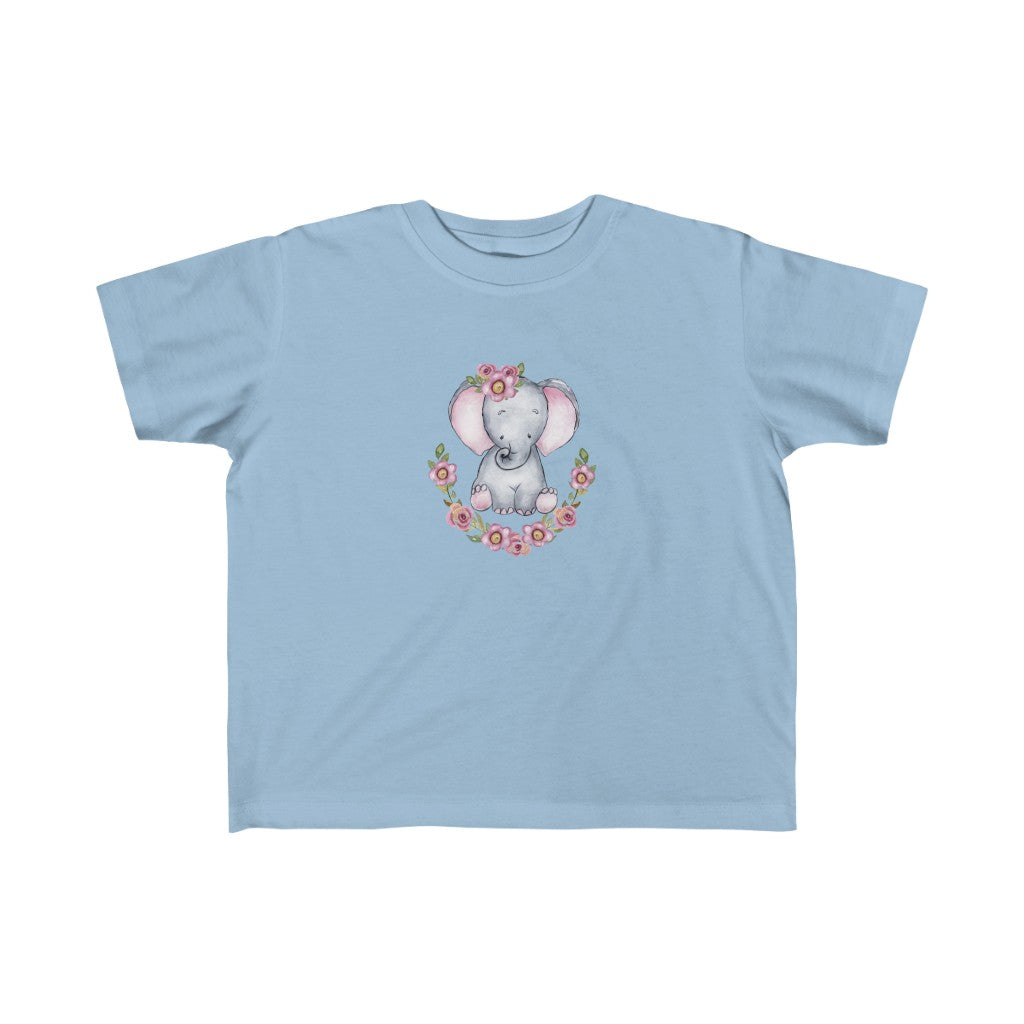 Toddler Tee Elephant with Flowers Toddler Tee