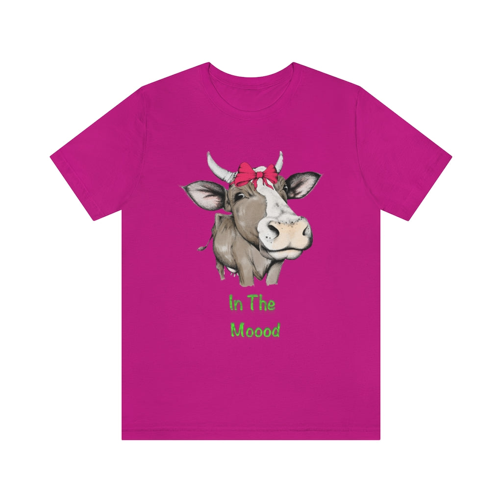Women's Tee Cute In The Moood, Original Cow Tee