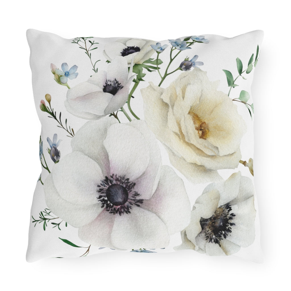 Decorative Pillow Outdoor Pillow White Hibiscus  Pillow