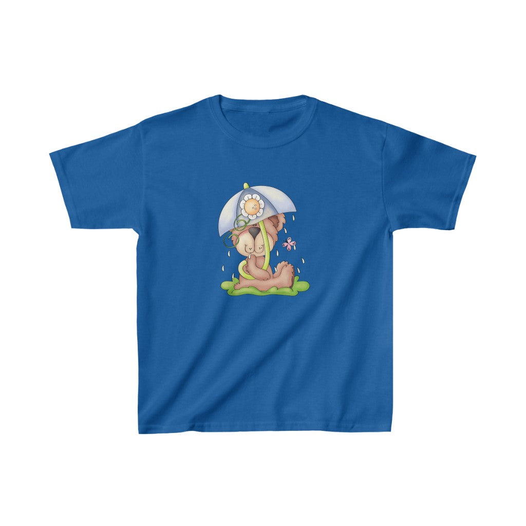 Toddler Tee Cute Rainy Day Bear with an Umbrella Tee