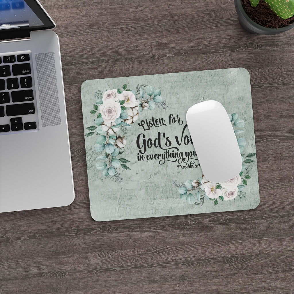 Mouse Pad Listen for God's Voice Mouse Pad (3mm Thick)