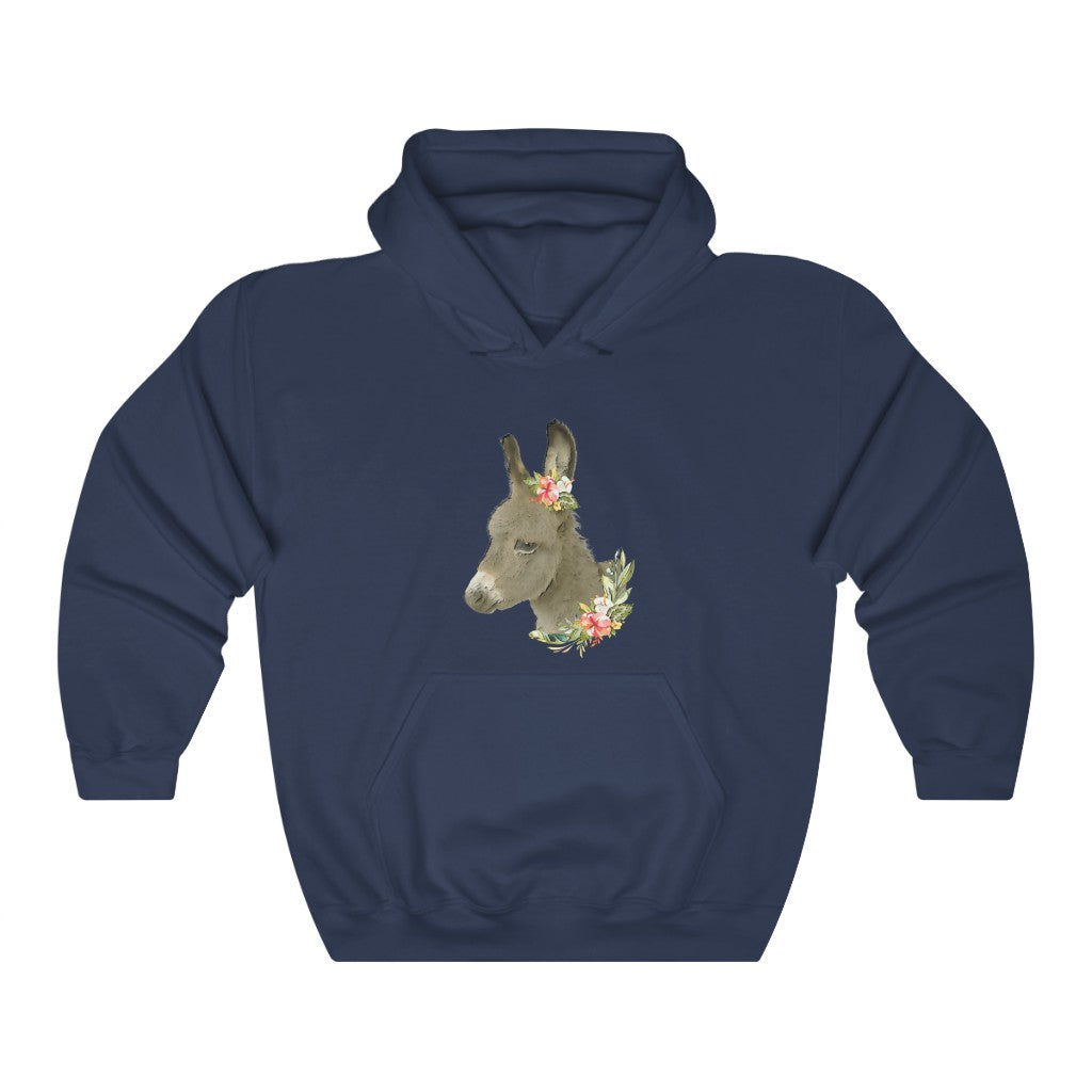 Baby Donkey on Navy Blue Hoodie