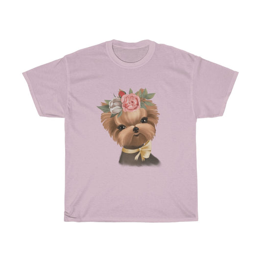 Women's Yorkie Lover's Tee Little Brunette Yorkie Tee Shirt