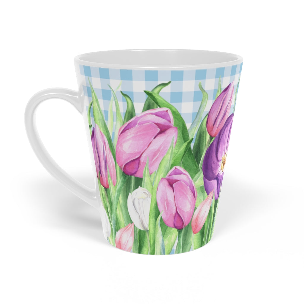 Coffee Mug Tulips on Blue Coffee Mug, 12oz