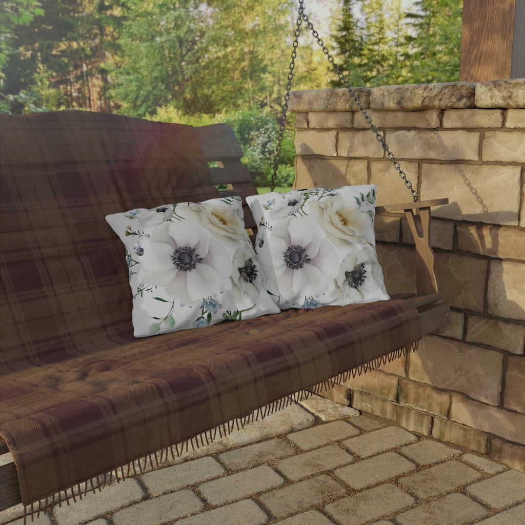 Decorative Pillow Outdoor Pillow White Hibiscus  Pillow