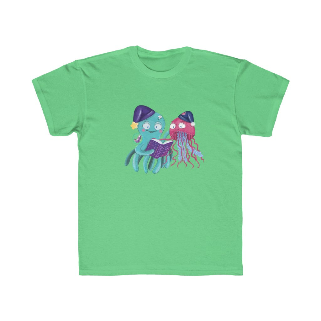 Toddler's Tee Cute Octopus & Friend Colorful Tee
