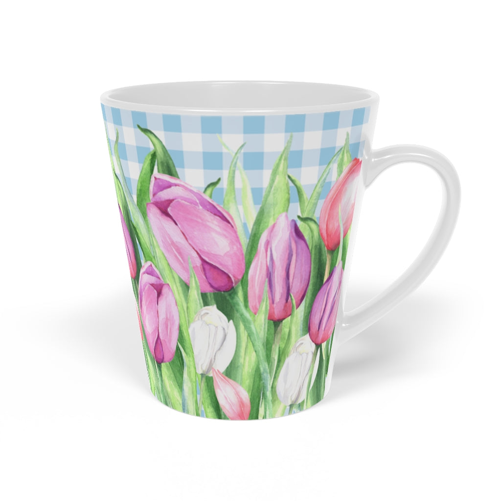 Coffee Mug Tulips on Blue Coffee Mug, 12oz