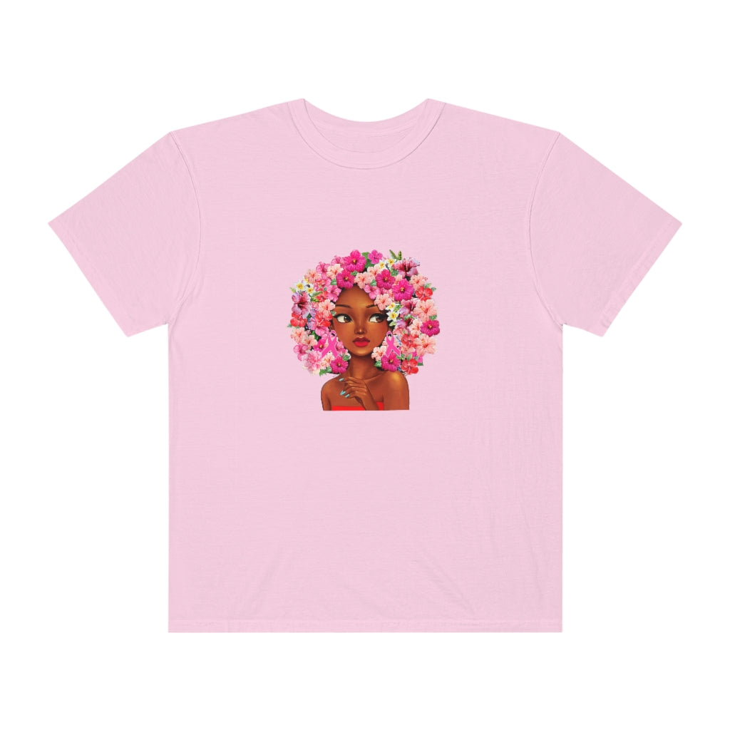 Black Girl with flowered hair Tee