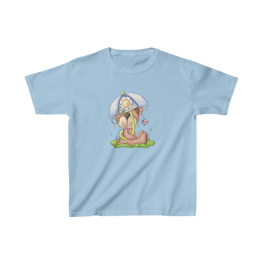 Toddler Tee Cute Rainy Day Bear with an Umbrella Tee